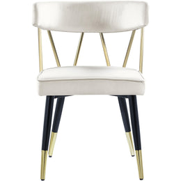 Meridian Rheingold Cream Velvet Dining Chair