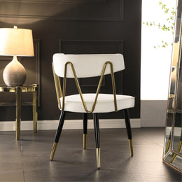 Meridian Rheingold Cream Velvet Dining Chair