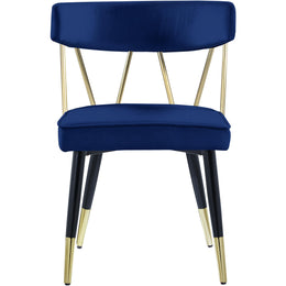 Meridian Rheingold Navy Velvet Dining Chair