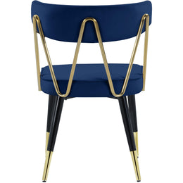 Meridian Rheingold Navy Velvet Dining Chair