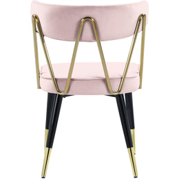 Meridian Rheingold Pink Velvet Dining Chair