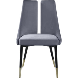 Meridian Sleek Grey Velvet Dining Chair