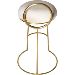 Meridian Ring Cream Velvet Counter Stool