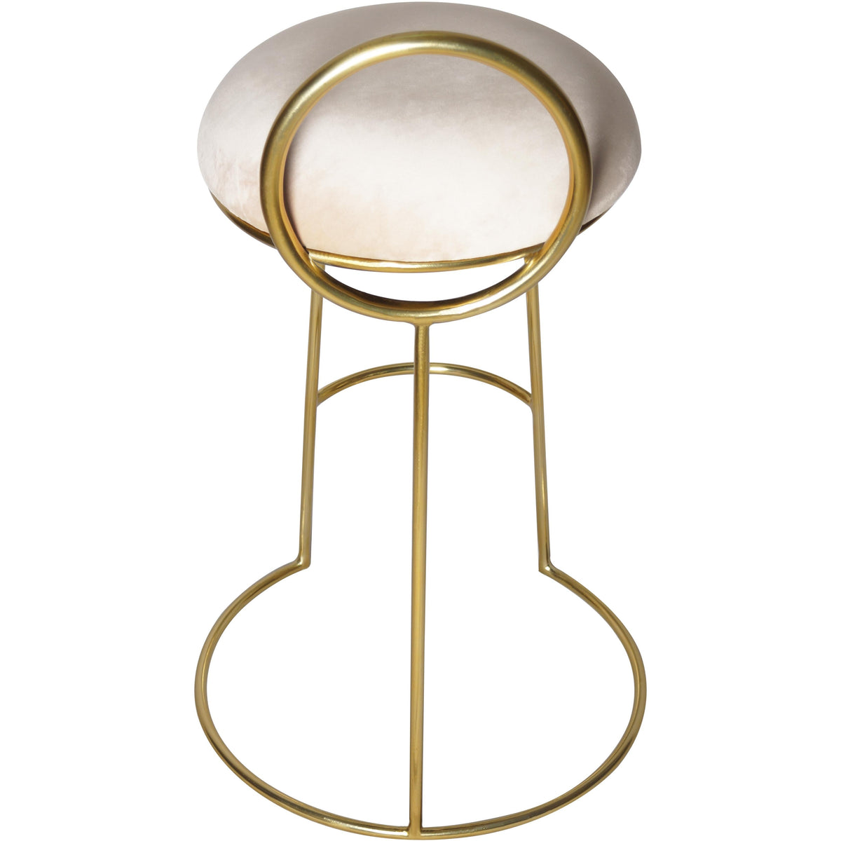 Meridian Ring Cream Velvet Counter Stool