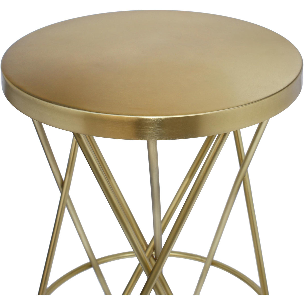 Meridian Mercury Gold Iron Bar Stool
