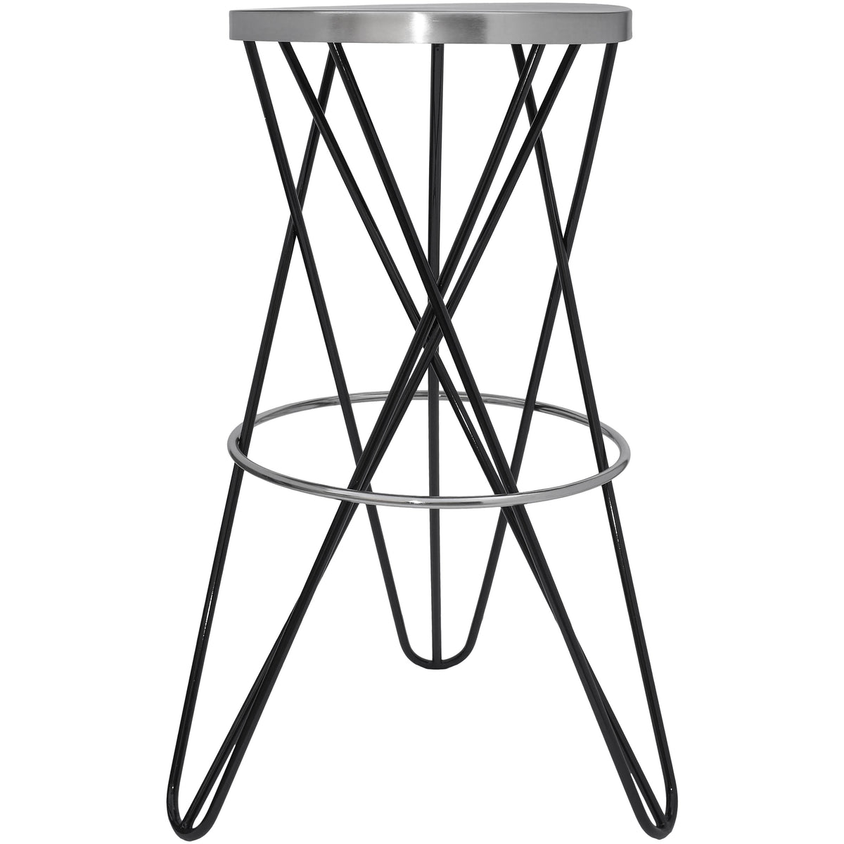 Meridian Mercury Black Iron Bar Stool