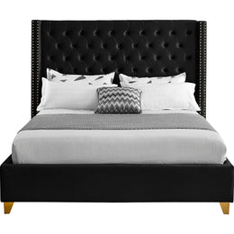 Meridian Barolo Black Velvet Queen Bed