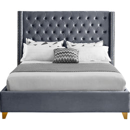 Meridian Barolo Grey Velvet King Bed