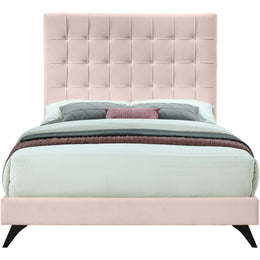 Meridian Elly Pink Velvet Full Bed