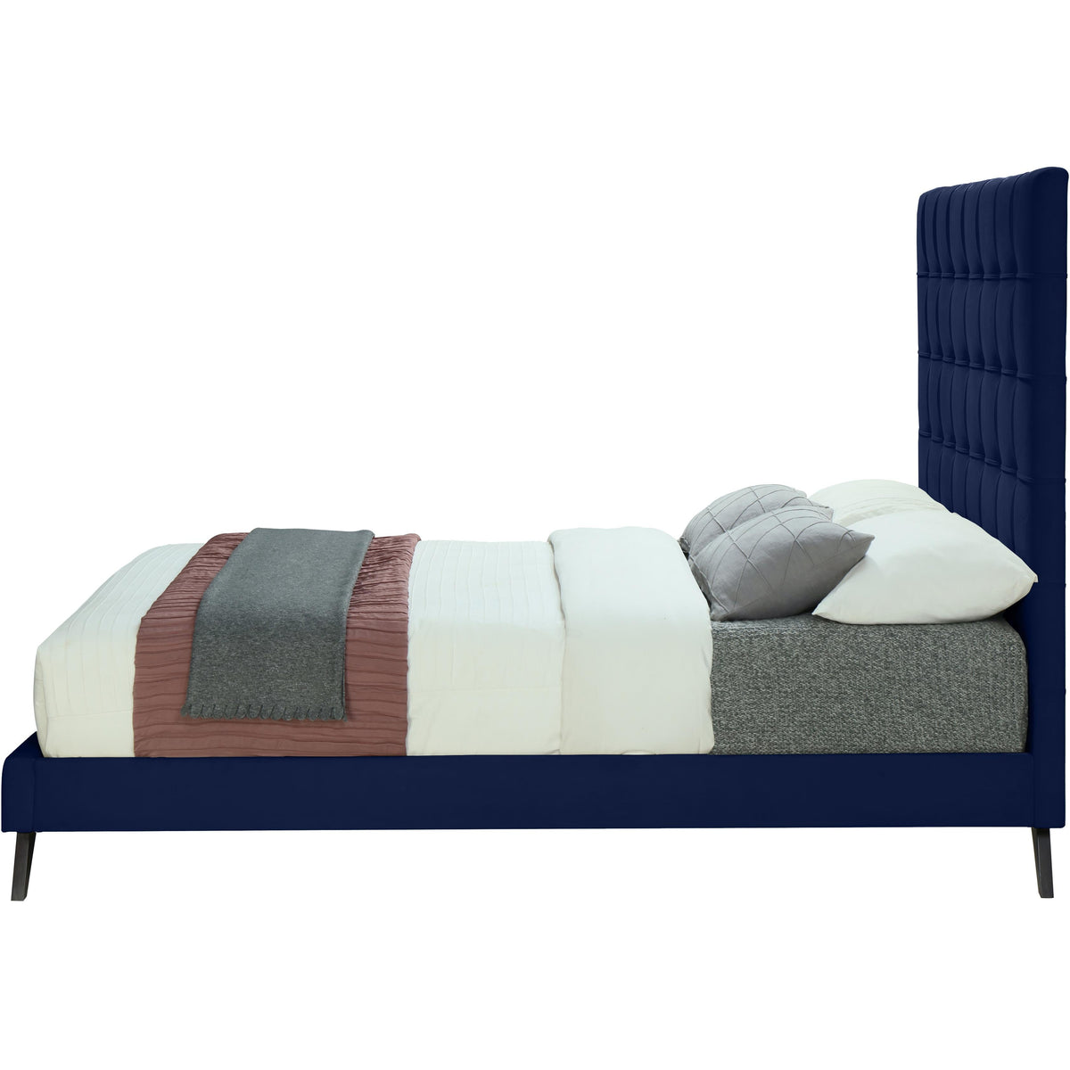 Meridian Elly Navy Velvet King Bed