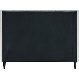 Meridian Eva Cream Velvet Queen Bed