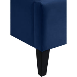 Meridian Fritz Navy Velvet Twin Bed