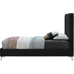 Meridian Geri Black Velvet King Bed