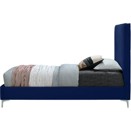 Meridian Geri Navy Velvet King Bed