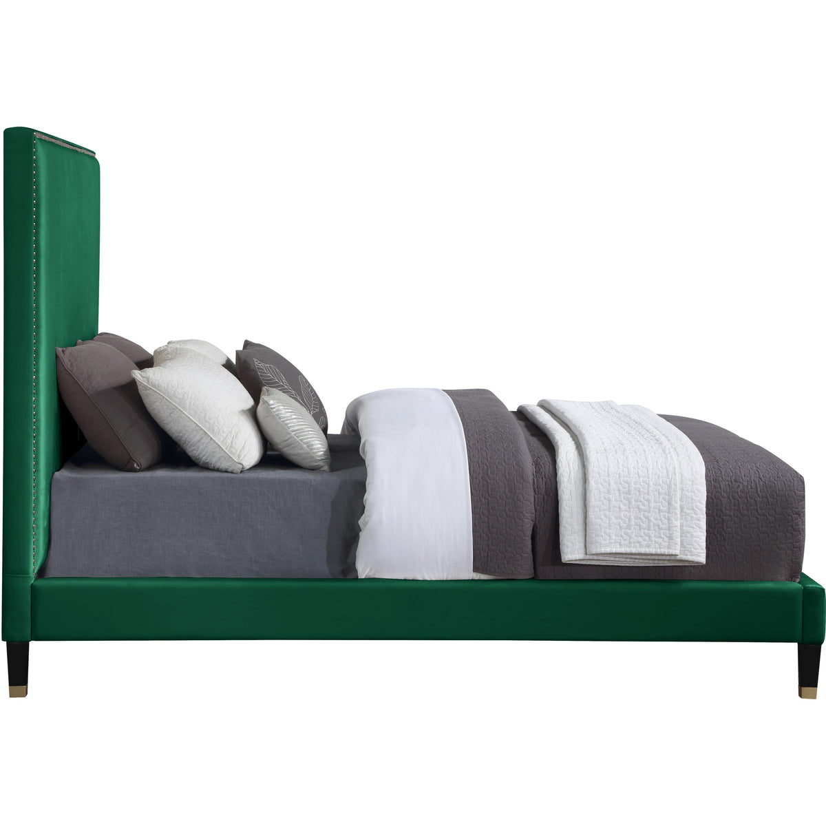 Meridian Harlie Green Velvet Full Bed