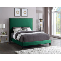 Meridian Harlie Green Velvet Full Bed