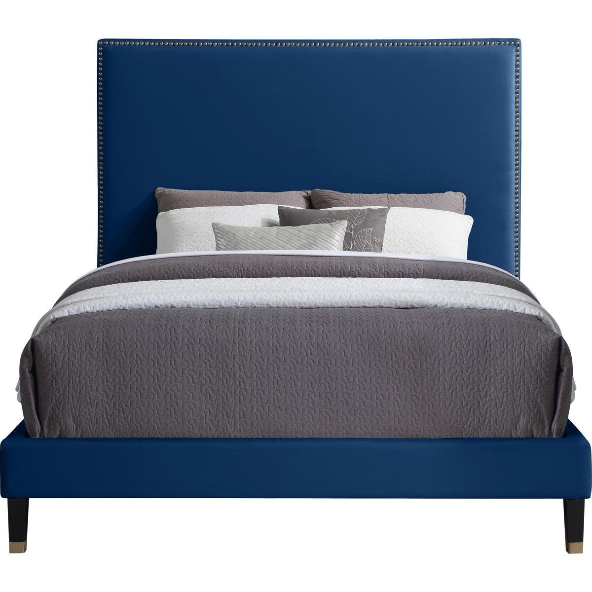 Meridian Harlie Navy Velvet Full Bed