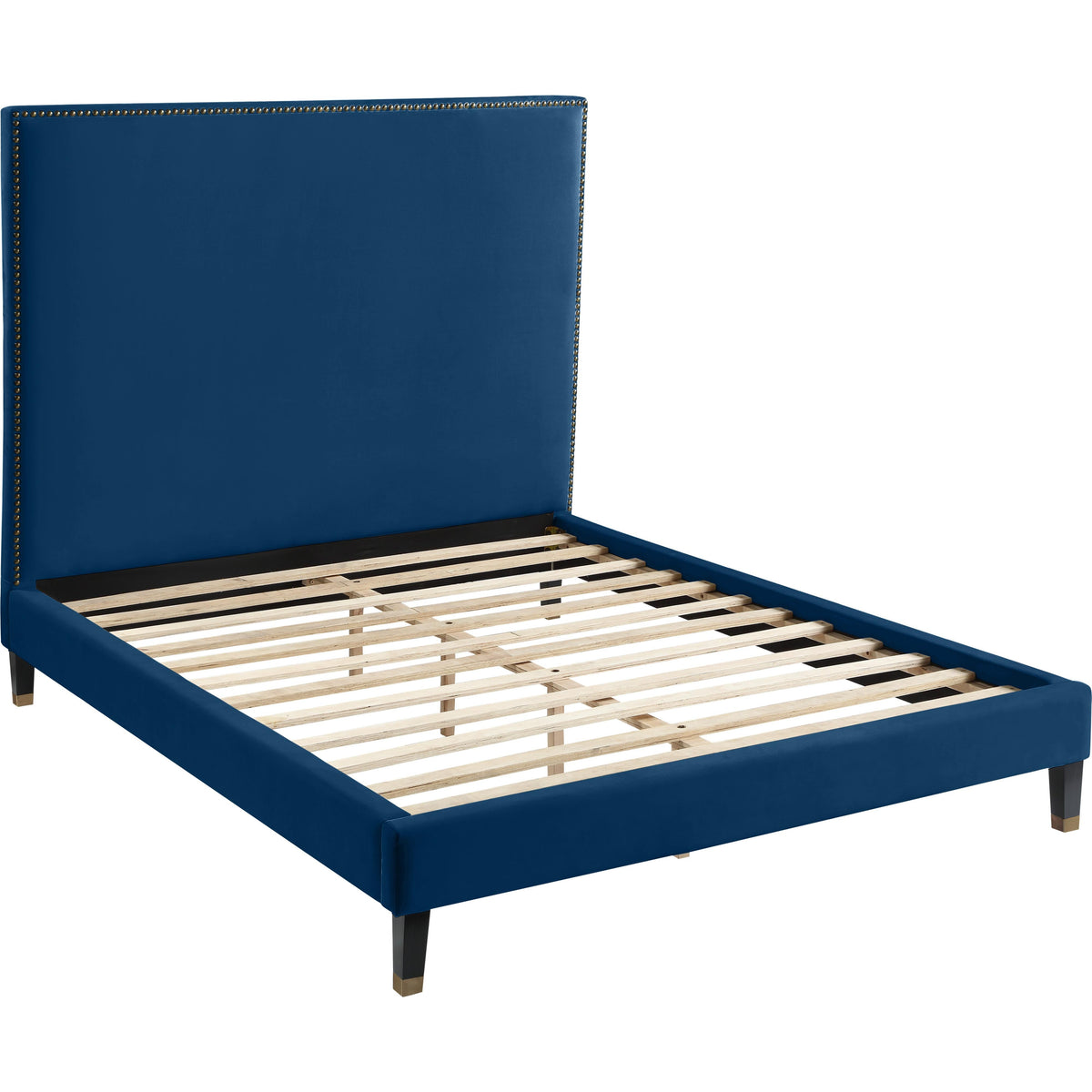 Meridian Harlie Navy Velvet Full Bed