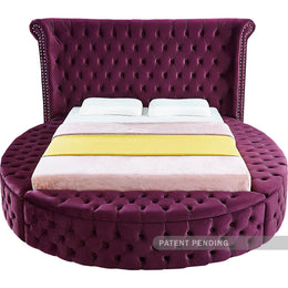 Meridian Luxus Purple Velvet King Bed