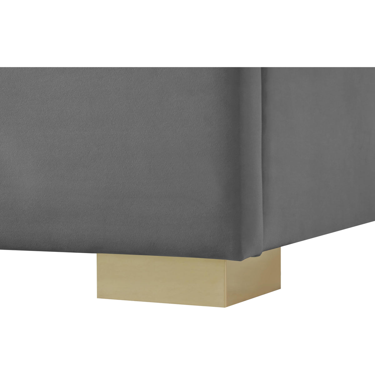 Meridian Nora Grey Velvet Full Bed
