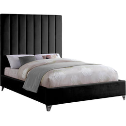 Meridian Via Black Velvet Full Bed
