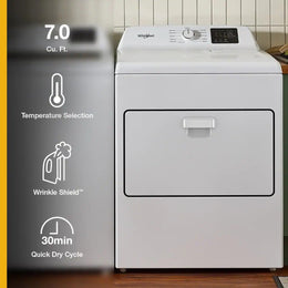 Package - Whirlpool - 4.3 Cu. Ft. High-Eficiency Top Load Washer with 2-in-1 Removable Agitator and Soft Close Glass Lid and 7.0 Cu. Ft. Electric Dryer with Adaptive Dry and Top Venting - White