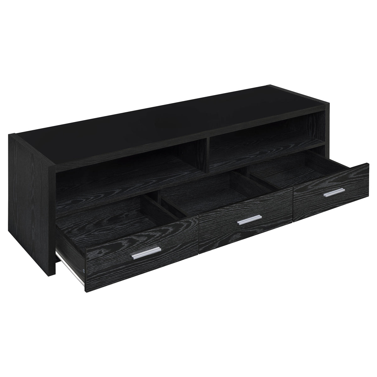 Alton 3-drawer Engineered Wood 62-inch TV Stand Black Oak