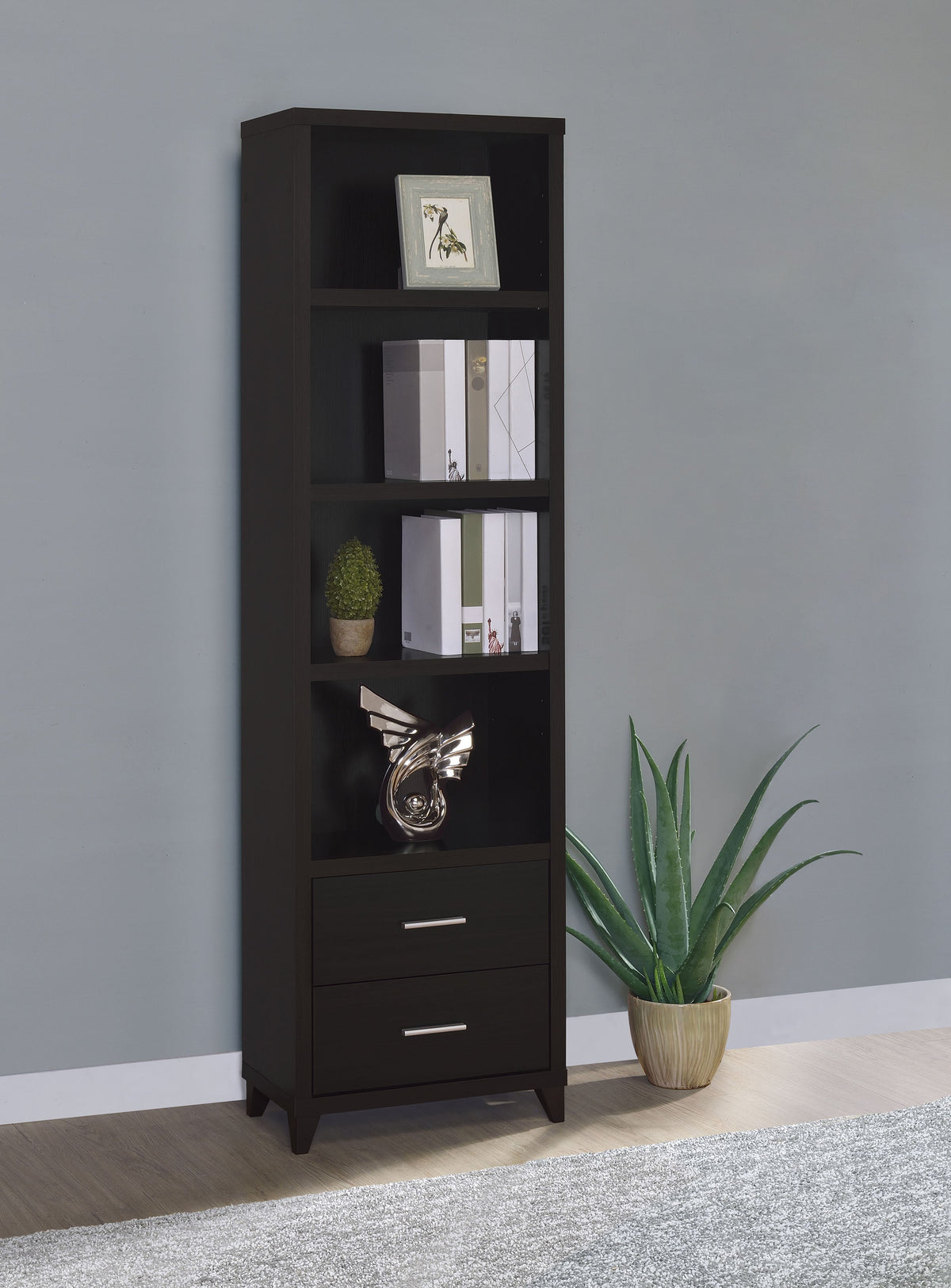 Laughlin 3-shelf Engineered Wood Media Tower Dark Pine