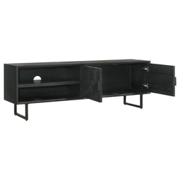 Marsden 2-door Mango Wood 70-inch TV Stand Charcoal Black