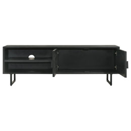 Marsden 2-door Mango Wood 70-inch TV Stand Charcoal Black