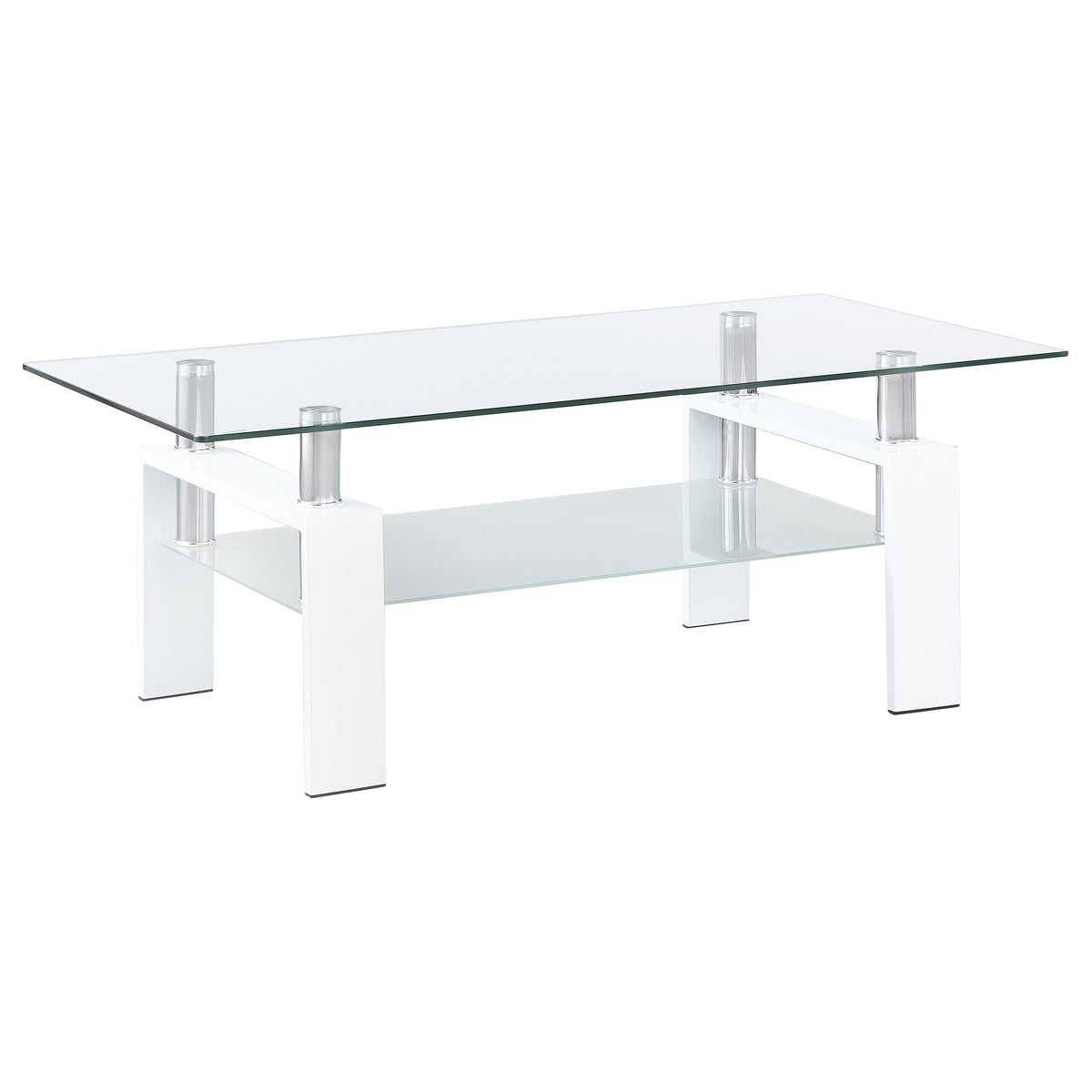 Dyer 1-shelf Rectangular Glass Top Coffee Table Black