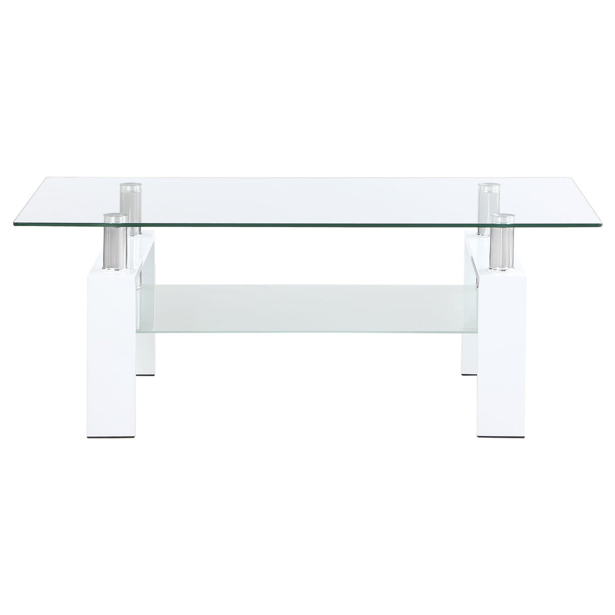 Dyer 1-shelf Rectangular Glass Top Coffee Table Black