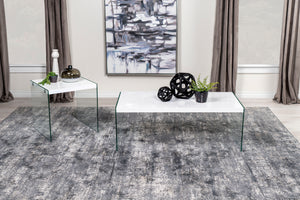Opal Coffee and End Table Set White High Gloss