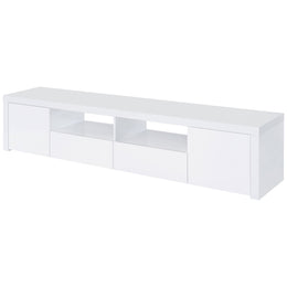 Jude 2-door Engineered Wood 79-inch TV Stand High Gloss White