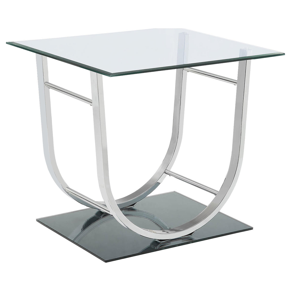 Danville Glass Top Coffee and End Table Set Chrome