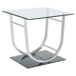 Danville Glass Top Coffee and End Table Set Chrome