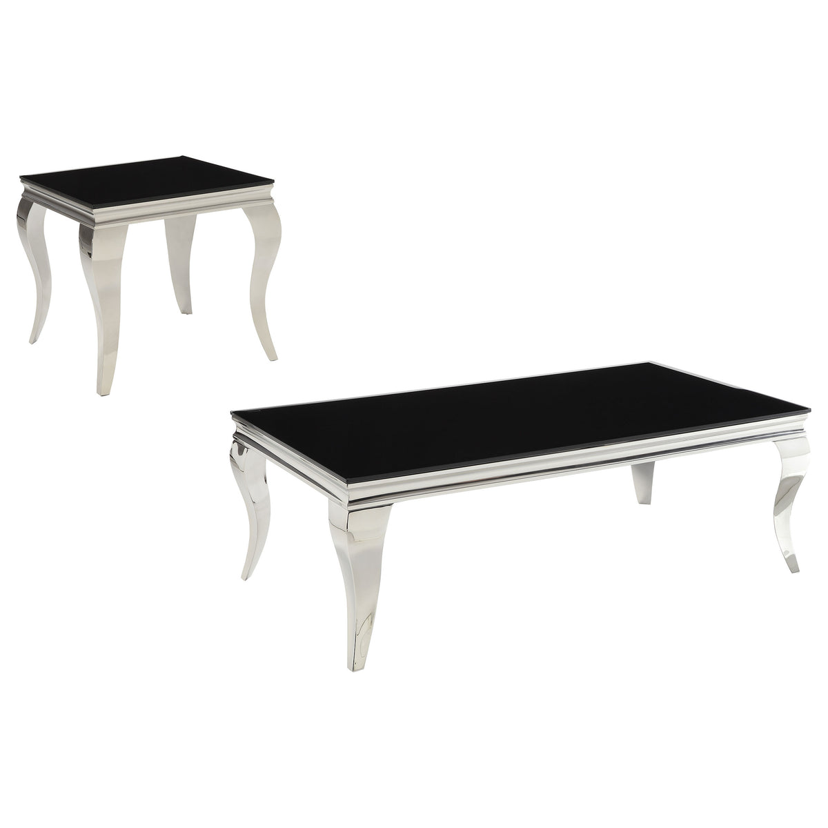 Carone Glass Top Coffee and End Table Set
