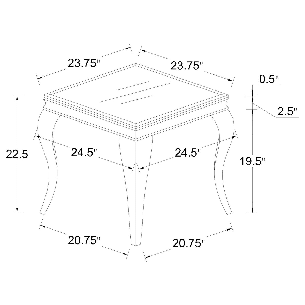 Carone Glass Top Coffee and End Table Set