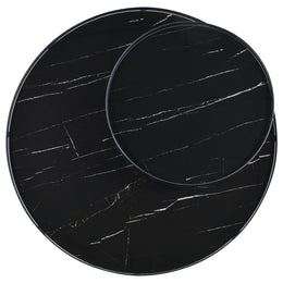 Briggs Round Coffee and End Table Set Black