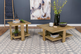 Dawn Round Coffee and End Table Set Mango Brown