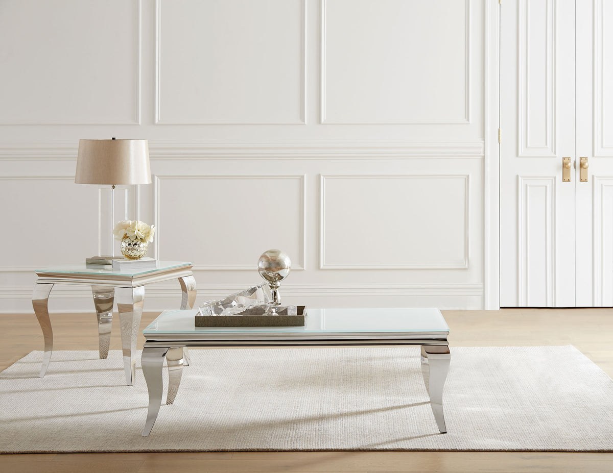 Carone Glass Top Coffee and End Table Set