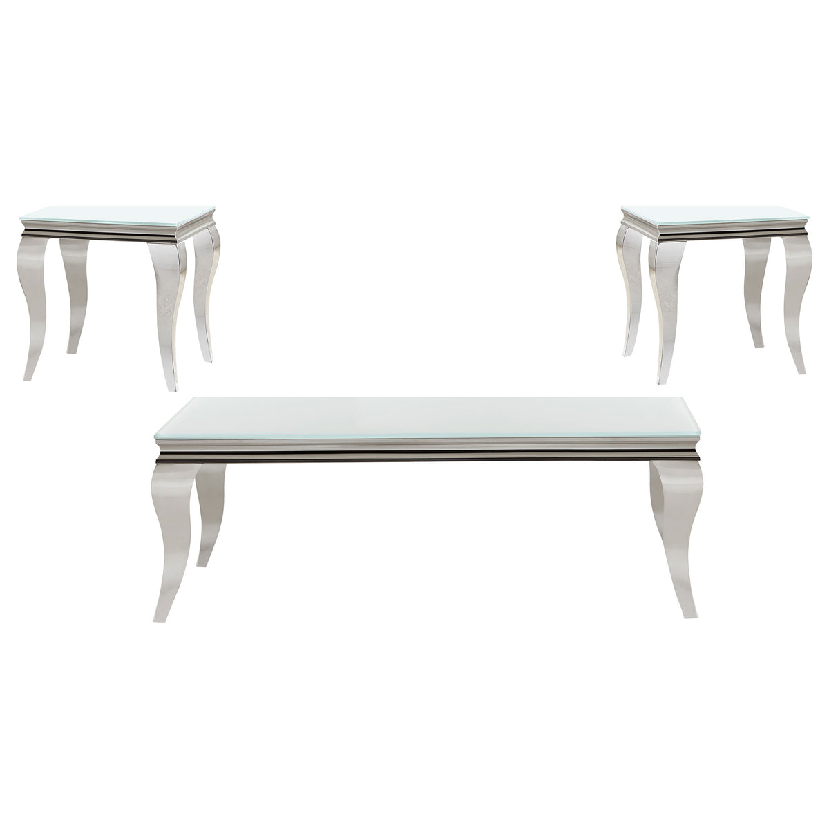 Carone Glass Top Coffee and End Table Set