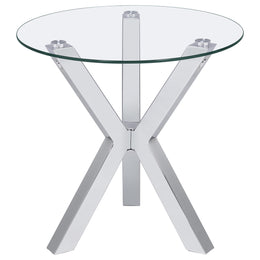Kenzie Round Coffee and End Table Set Chrome