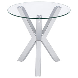 Kenzie Round Coffee and End Table Set Chrome