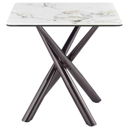 Carvell Square Coffee and End Table Set Mirage White