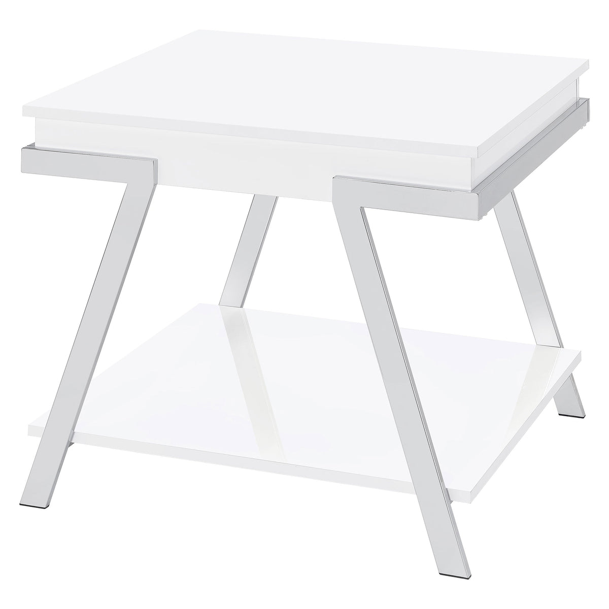 Marcia Rectangular Side End Table White High Gloss