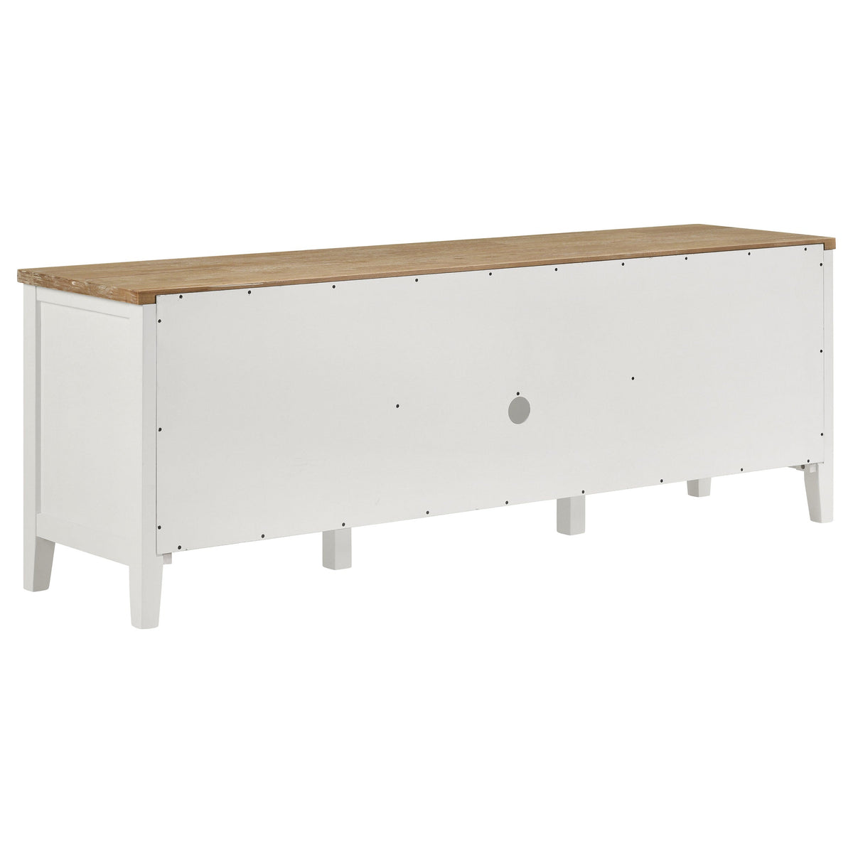 Hollis 2-door Wood 67-inch TV Stand with Drawer Brown and White