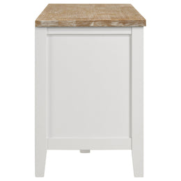Hollis 2-door Wood 67-inch TV Stand with Drawer Brown and White