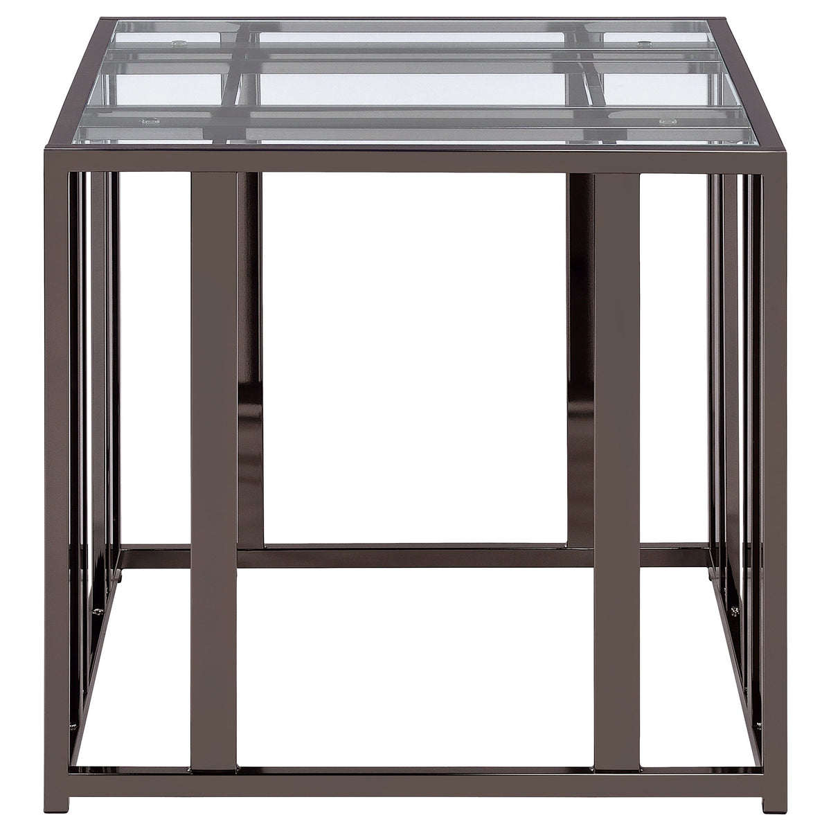 Adri Rectangular Glass Top Side End Table