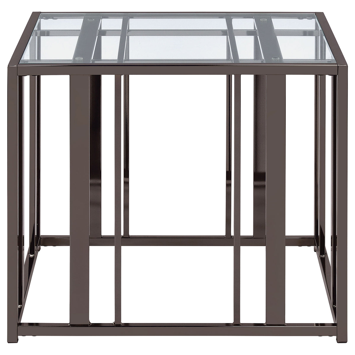 Adri Rectangular Glass Top Side End Table